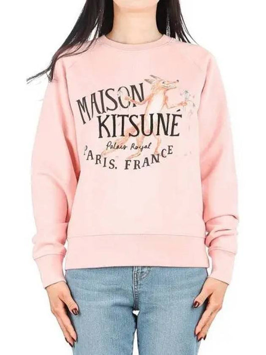 Women s Olly Flower Fox Sweatshirt JW00363KM0001 SOFT PINK 271606 - MAISON KITSUNE - BALAAN 1