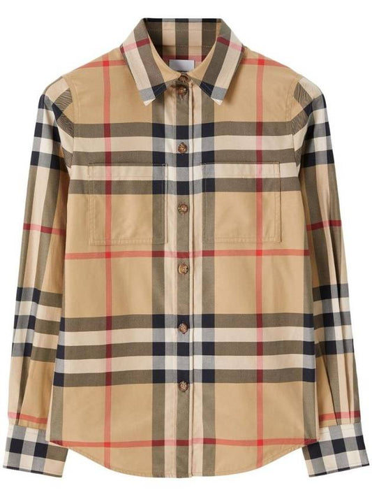 Vintage Check Cotton Shirt Beige - BURBERRY - BALAAN 1