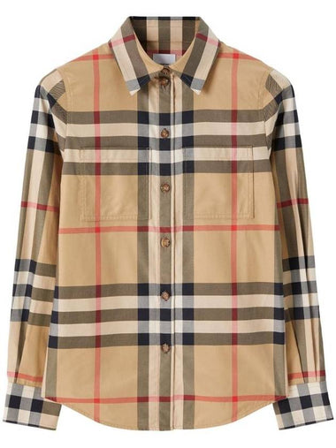 Vintage Check Cotton Shirt Beige - BURBERRY - BALAAN 1