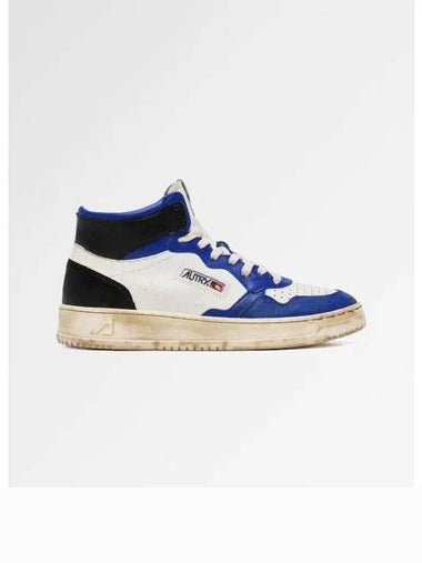 Medalist vintage MID CUT sneakers in leather blue and black - AUTRY - BALAAN 1