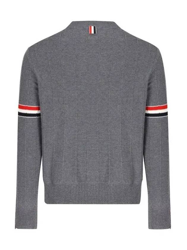 Men's Wool Relaxed Pullover Knit Top Med Grey - THOM BROWNE - BALAAN 4