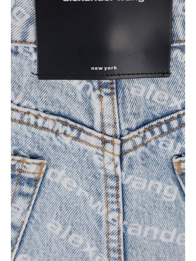 All-Over Logo Bite High Waist Denim Shorts Blue - ALEXANDER WANG - BALAAN 4