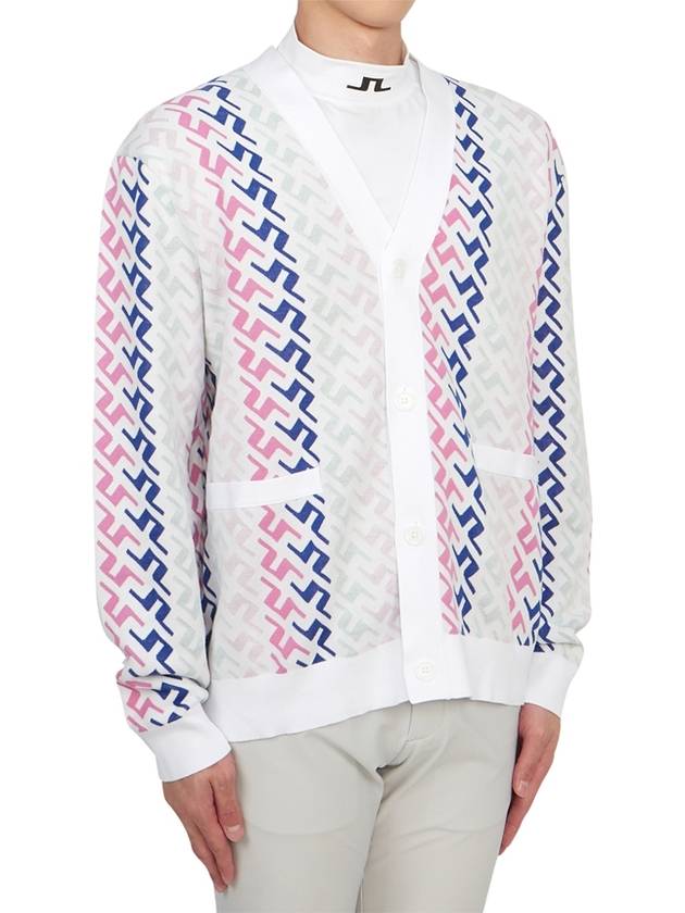 Men's Vice Pink Painting Bridge Knit Top White - J.LINDEBERG - BALAAN 4