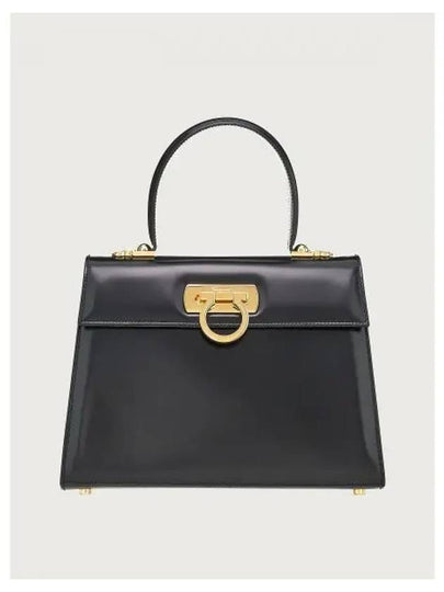 Iconic Large Tote Bag Black - SALVATORE FERRAGAMO - BALAAN 2