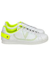 V Logo Low Top Sneakers White Lime - VALENTINO - BALAAN 2