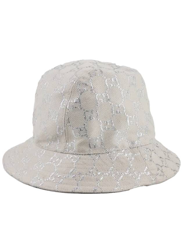 Metallic Wool Blend Jacquard Bucket Hat White Silver - GUCCI - BALAAN 2