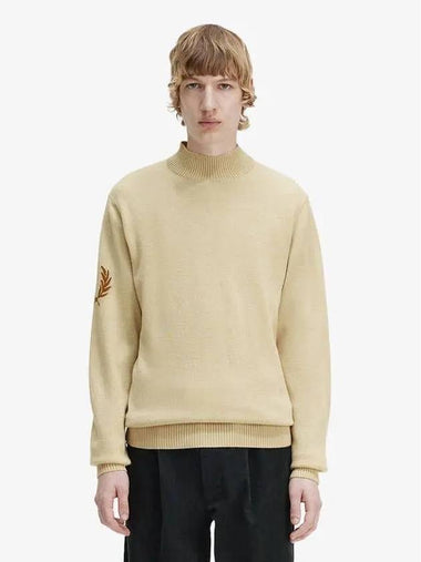 Sharp Laurel Lees Mock Neck Knit 691 AFPM2336517 Natural - FRED PERRY - BALAAN 1