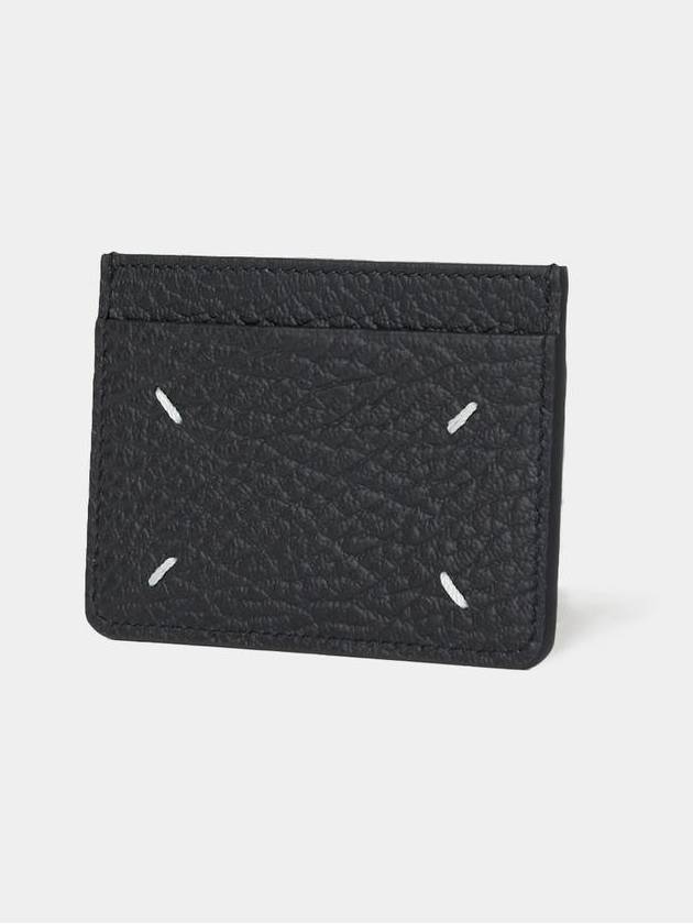 Grain Leather Stitch Card Wallet Black - MAISON MARGIELA - BALAAN 4