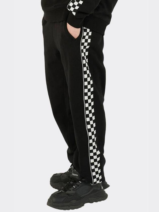 Checkerboard String Sweatpants Black - AOX - BALAAN 1