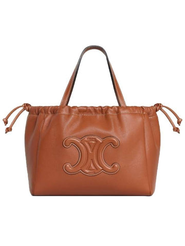 Coeur Triomphe Small Drawstring Cabas Shoulder Bag Tan - CELINE - BALAAN 1