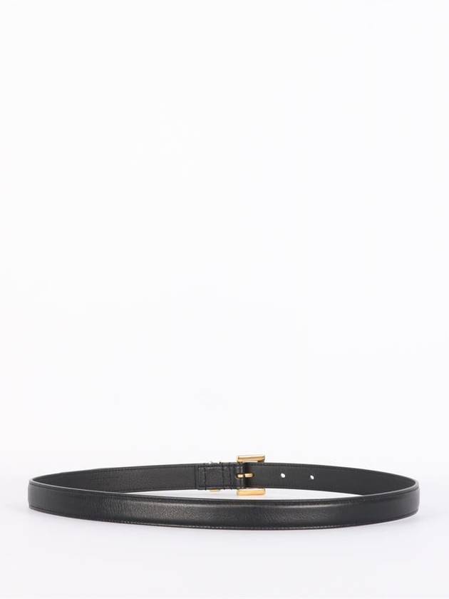 Monogram Square Leather Belt Black - SAINT LAURENT - BALAAN 3