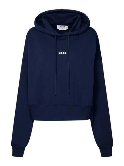 Micro Logo Crop Hoodie Navy - MSGM - BALAAN 2