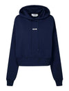 Micro Logo Crop Hoodie Navy - MSGM - BALAAN 2