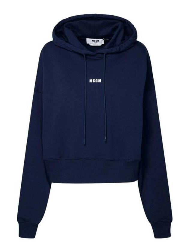 Micro Logo Crop Hoodie Navy - MSGM - BALAAN 2