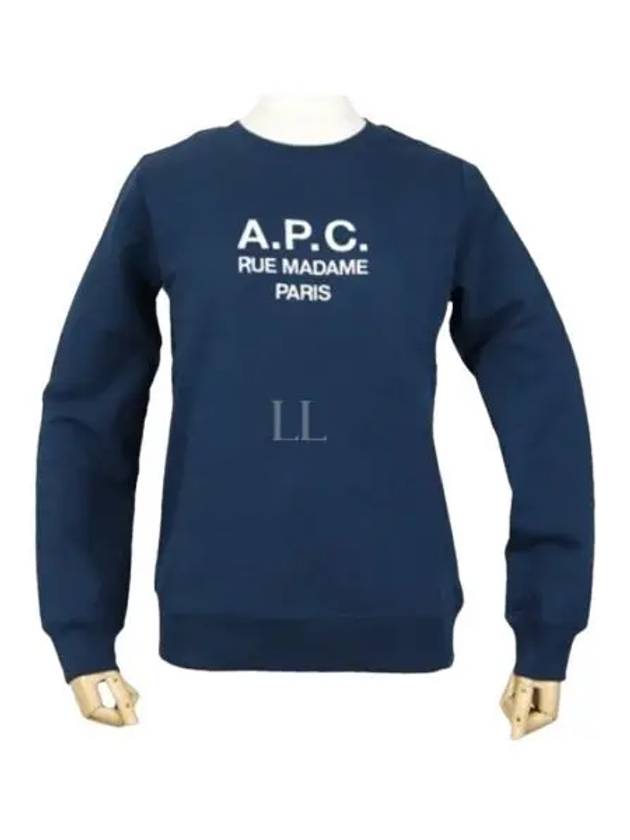 Women's Tina Logo Sweat Sweatshirt Navy - A.P.C. - BALAAN 2