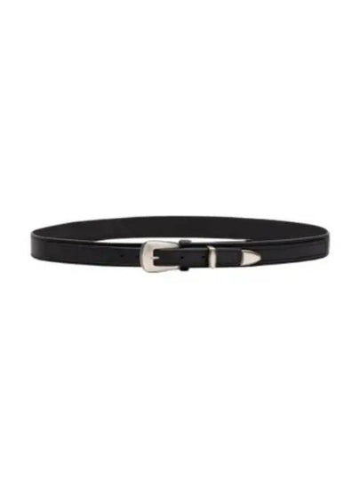 Minimal Western Cow Leather Belt Black - LEMAIRE - BALAAN 2