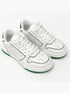 One Oblique Perforated Calfskin Low Top Sneakers White Green - DIOR - BALAAN 4