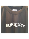 Logo Print Crew Neck Cotton Short Sleeve T-Shirt Black - BURBERRY - BALAAN 3