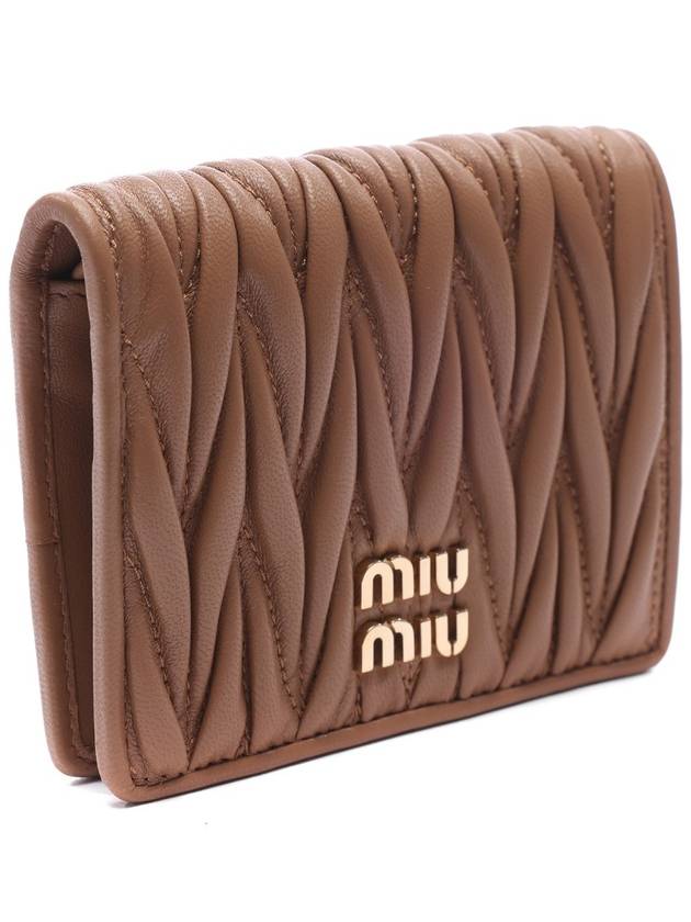 Matelasse Leather Half Wallet Caramel - MIU MIU - BALAAN 4