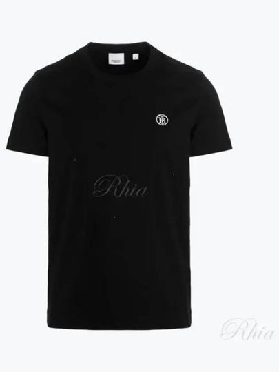 Embroidered Monogram Motif Cotton Short Sleeve T-Shirt Black - BURBERRY - BALAAN 2