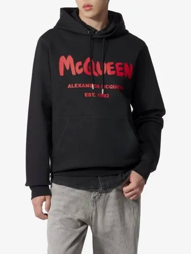 Graffiti Logo Hoodie Black - ALEXANDER MCQUEEN - BALAAN 2