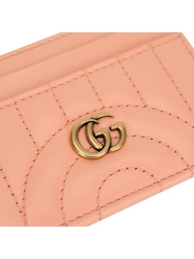 GG Marmont Matelasse 2-Tier Card Wallet Peach - GUCCI - BALAAN 3