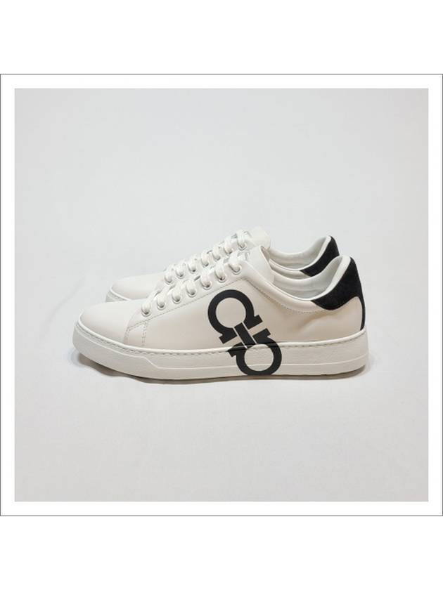 Number Gancini Low Top Sneakers White Black - SALVATORE FERRAGAMO - BALAAN 4