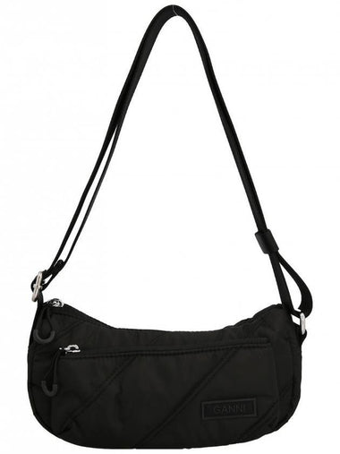 Logo Quilted Cross Bag Black - GANNI - BALAAN 1