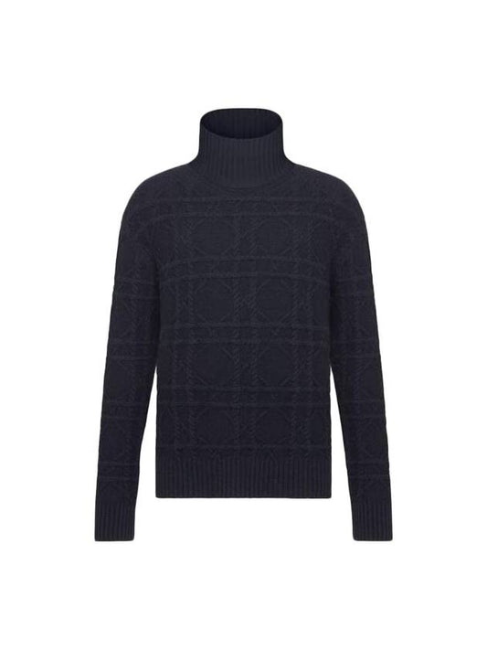 Cashmere Logo Knit Turtleneck Navy - DIOR - BALAAN 1