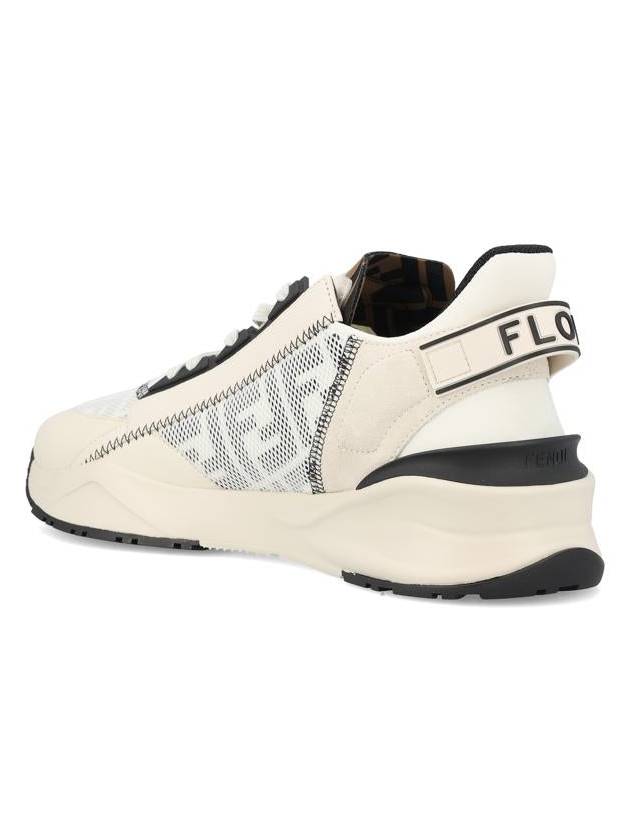 Flow FF Motif Leather Low Top Sneakers White - FENDI - BALAAN 4