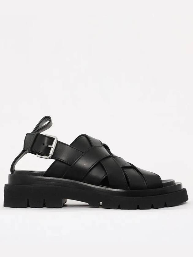 Lug Strap Sandals Black - BOTTEGA VENETA - BALAAN 4