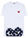 Dot Heart Wappen TShirt P1T236 WHITE - COMME DES GARCONS - BALAAN 10