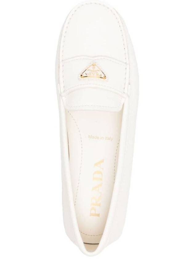 Leather Driving Shoes Ivory - PRADA - BALAAN 5