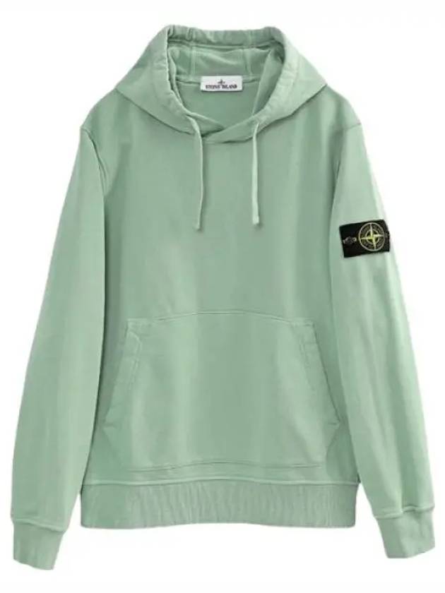 Logo Patch Drawstring Hoodie Green - STONE ISLAND - BALAAN 2