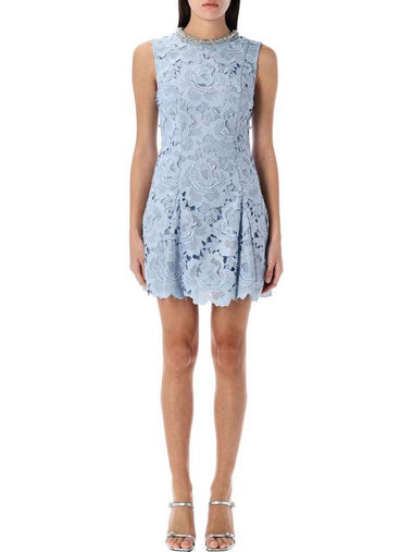 BLUE FLOWER LACE MINI DRESS - SELF PORTRAIT - BALAAN 1