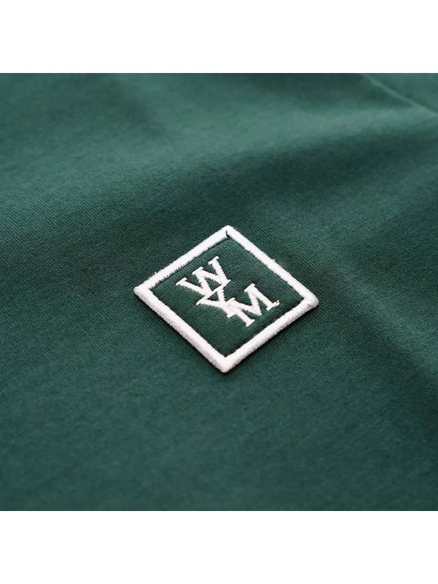 Back Logo Round Neck Cotton Short Sleeve T-Shirt Green - WOOYOUNGMI - BALAAN 4