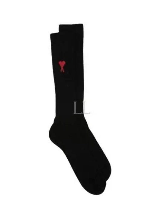 Heart Logo Socks 3 Packs Set Black - AMI - BALAAN 2