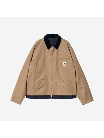 Reversible Duck Zip-Up Jacket Beige Navy - SACAI - BALAAN 1