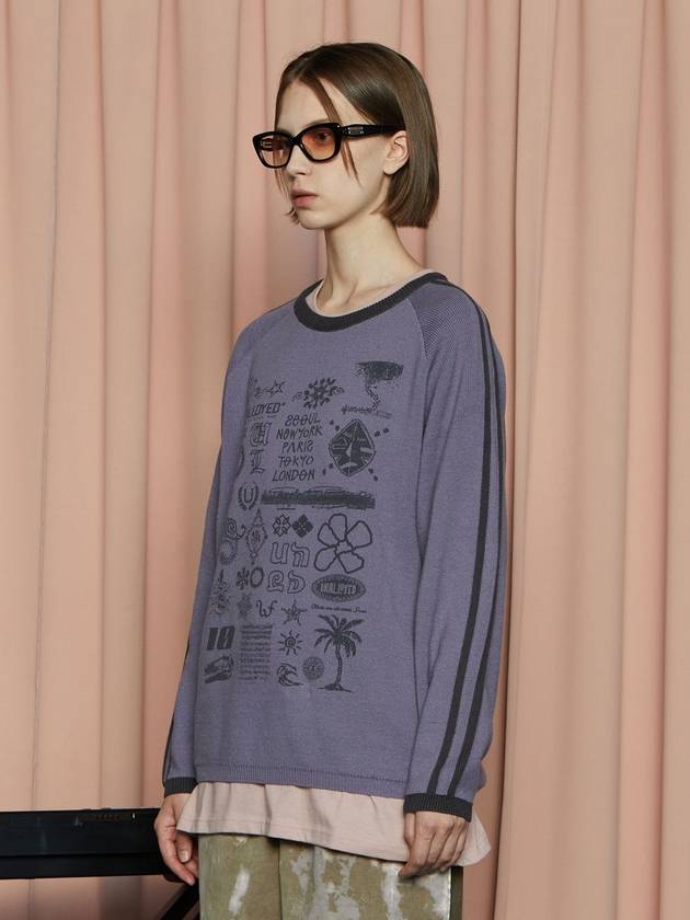 line graphic knit purple - UNALLOYED - BALAAN 3