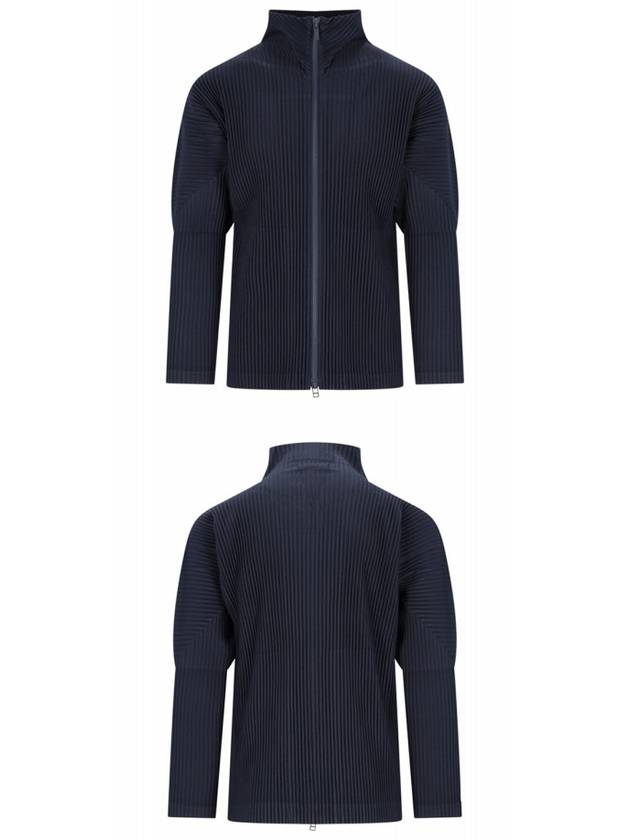 Pleated Full Zipper Cardigan Navy - ISSEY MIYAKE - BALAAN 5