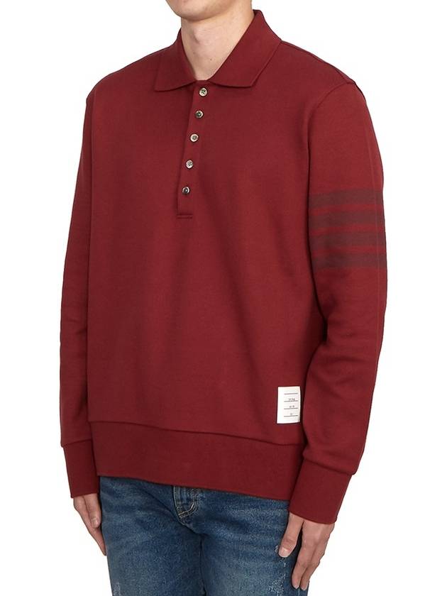 Bar Stripe Knit Polo Shirt Red - THOM BROWNE - BALAAN 6