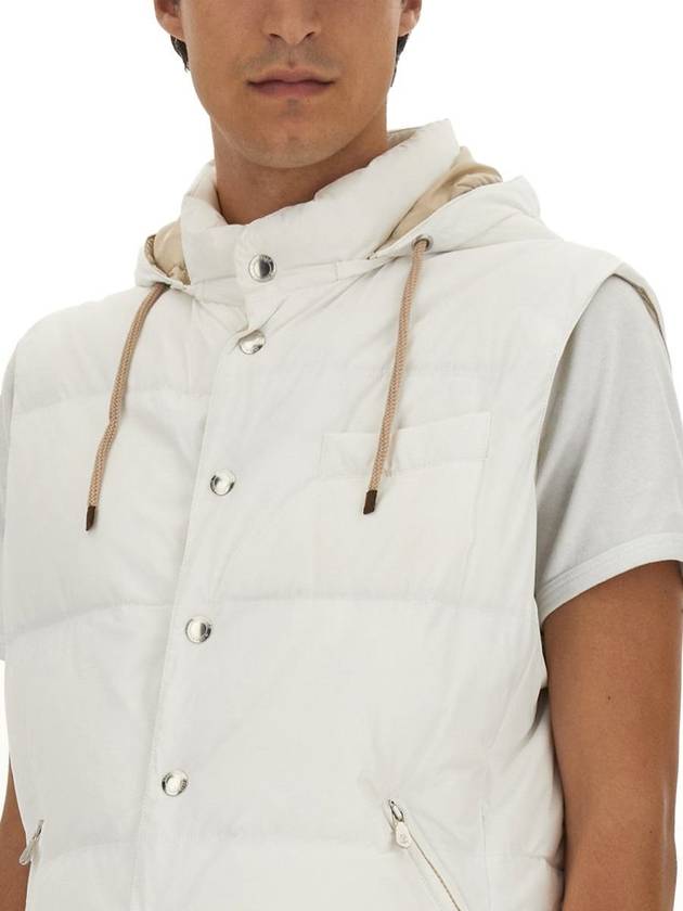 padded hooded vest off-white - BRUNELLO CUCINELLI - BALAAN 5