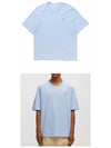 Heart Logo Cotton Jersey Short Sleeve T-Shirt Sky Blue - AMI - BALAAN 5