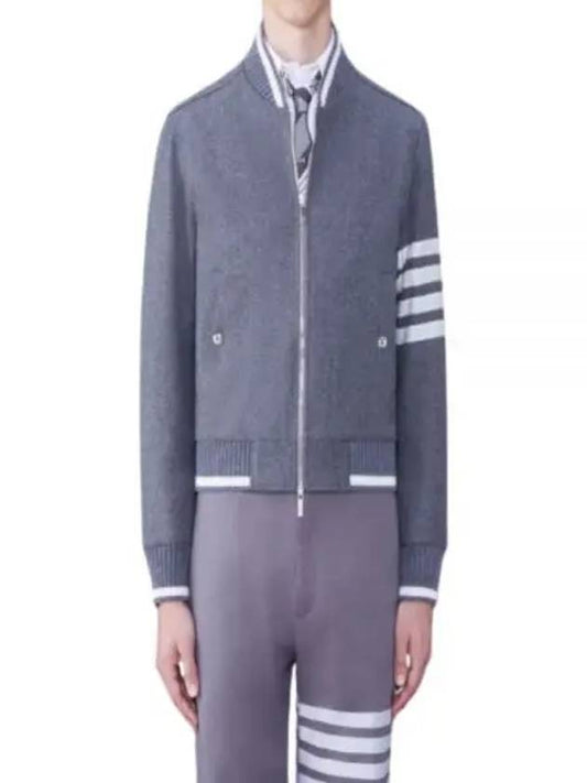 4 Bar Stripe Bomber Jacket Grey - THOM BROWNE - BALAAN 2