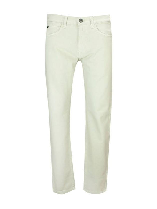 Men's 5 Pocket Straight Pants Ivory - LORO PIANA - BALAAN 1