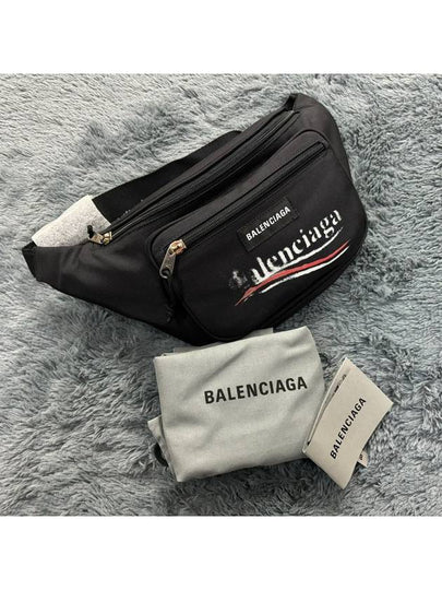 Explorer Logo Print Belt Bag Black - BALENCIAGA - BALAAN 2