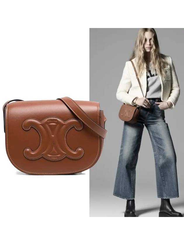 Folco Cuir Triomphe Calfskin Cross Bag Tan - CELINE - BALAAN 2