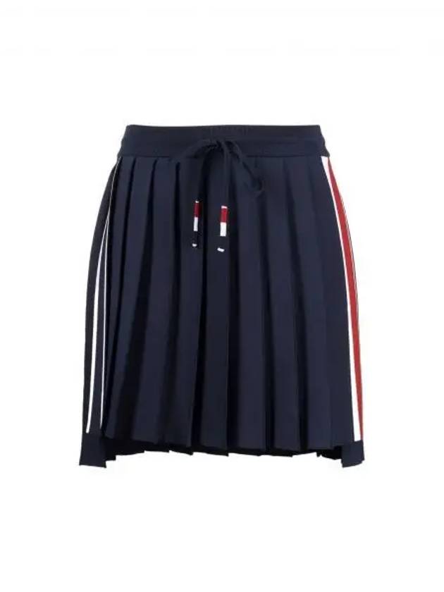 Side Stripe Dropback Mini Pleated Skirt Navy - THOM BROWNE - BALAAN 2