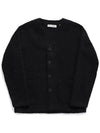 Mohair V-Neck Relaxed Fit Wool Cardigan Black - OUR LEGACY - BALAAN 5