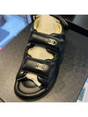 CC Logo Velcro Lambskin Sandals Black G38886 - CHANEL - BALAAN 6